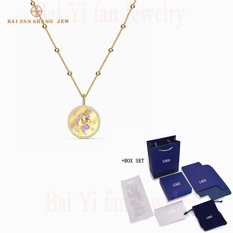 

2020 Fashion SWA New OUT OF THIS WORLD UNICORN Necklace Charming Charm Unicorn Decoration Golden Necklace Female Jewelry Gift