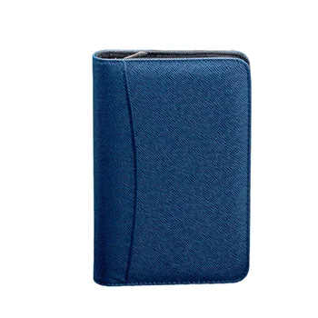 

1PC Handy Stylish Office PU Leather Cover A6 Zipper Notebook With Calculator