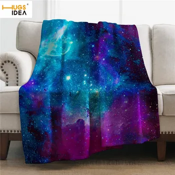HUGSIDEA Custom Photo Design 2020 Flannel Fleece Blanket Galaxy Space Pattern Sofa Warm Bed Throw Blanket Adult Blanket all over pattern blanket