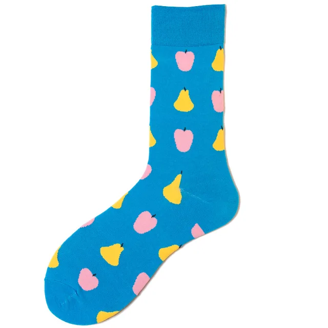 Unisex Fashion Art Men Sock 3D Print Fruit Happy Socks Avocado Apple Cherry Crew Men Funny Meias Cotton Harajuku Soft Socks 28