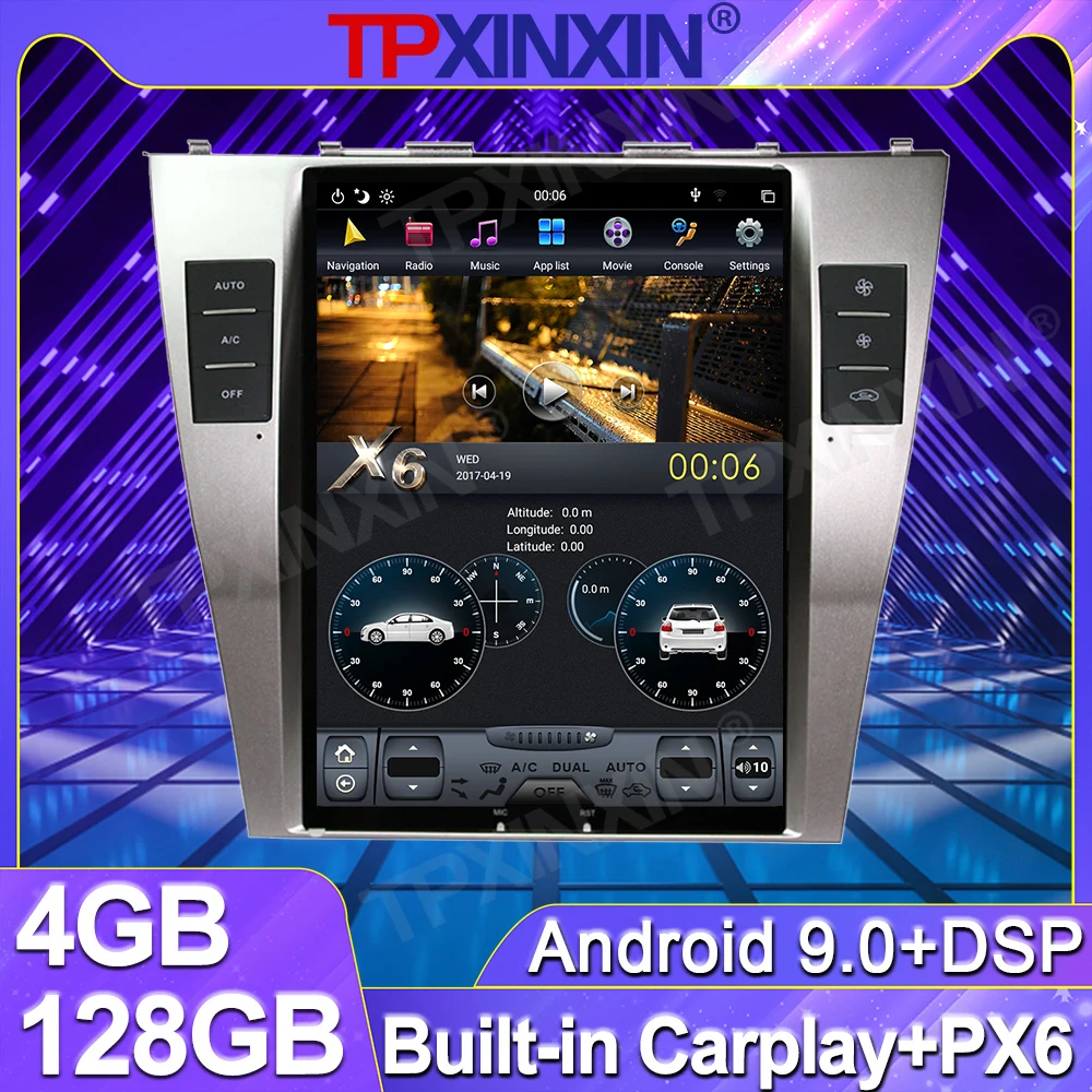 

4 + 128G для Toyota Camry 2006 - 2011 Android Tesla вертикальный Экран автомобиля магнитола Регистраторы мультимедийный видеоплеер GPS навигации