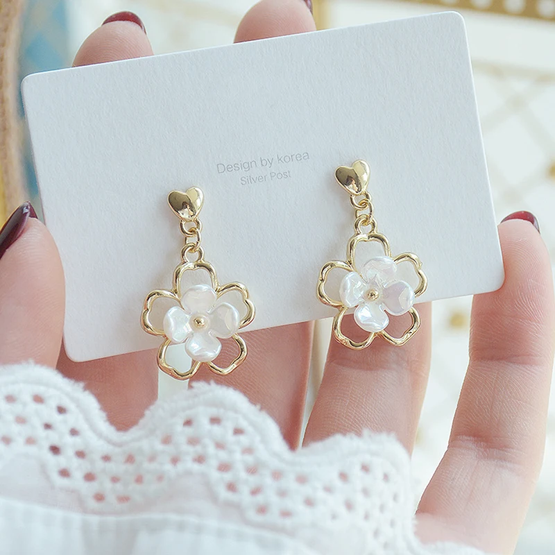 Earrings Women Gold 14k Flower | 14k Gold Flower Stud
