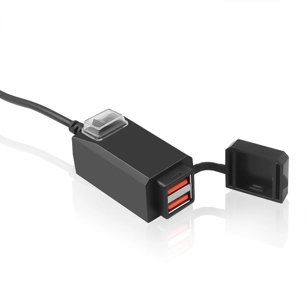 Двойное USB зарядное устройство 12V 5V 1A/2.1A USB адаптер питания розетка водонепроницаемая для мобильного телефона для мотоцикла руль