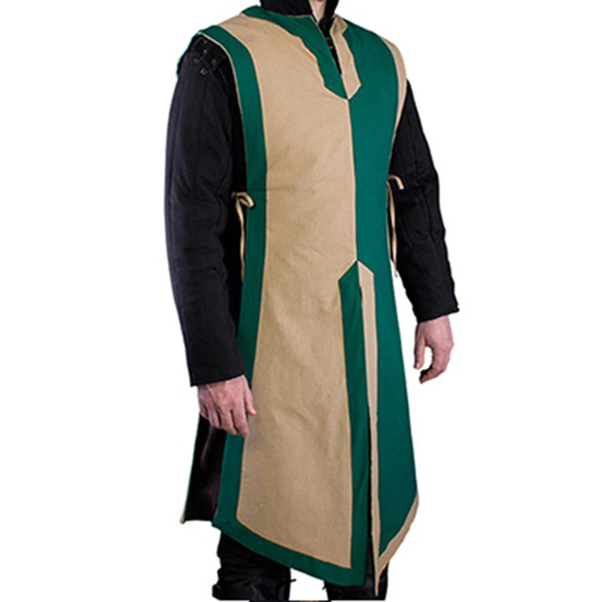 Средневековый Ренессанс рыцарская туника рубашка мужской Рыцарь-воин Ларп пиратский костюм верхняя одежда для паладина плюс размер одежда