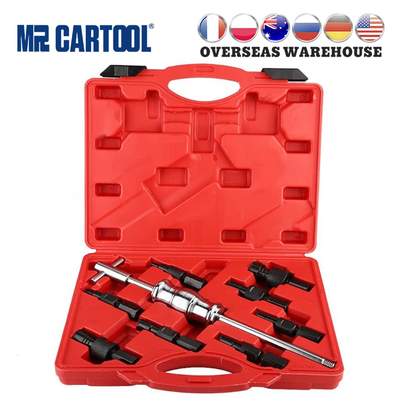 US $69.99 MR CARTOOL 9Pcs Blind Hole Slide Hammer Pilot Bearing Internal External Remover Puller Tool Set With 832mm Bore Bearing