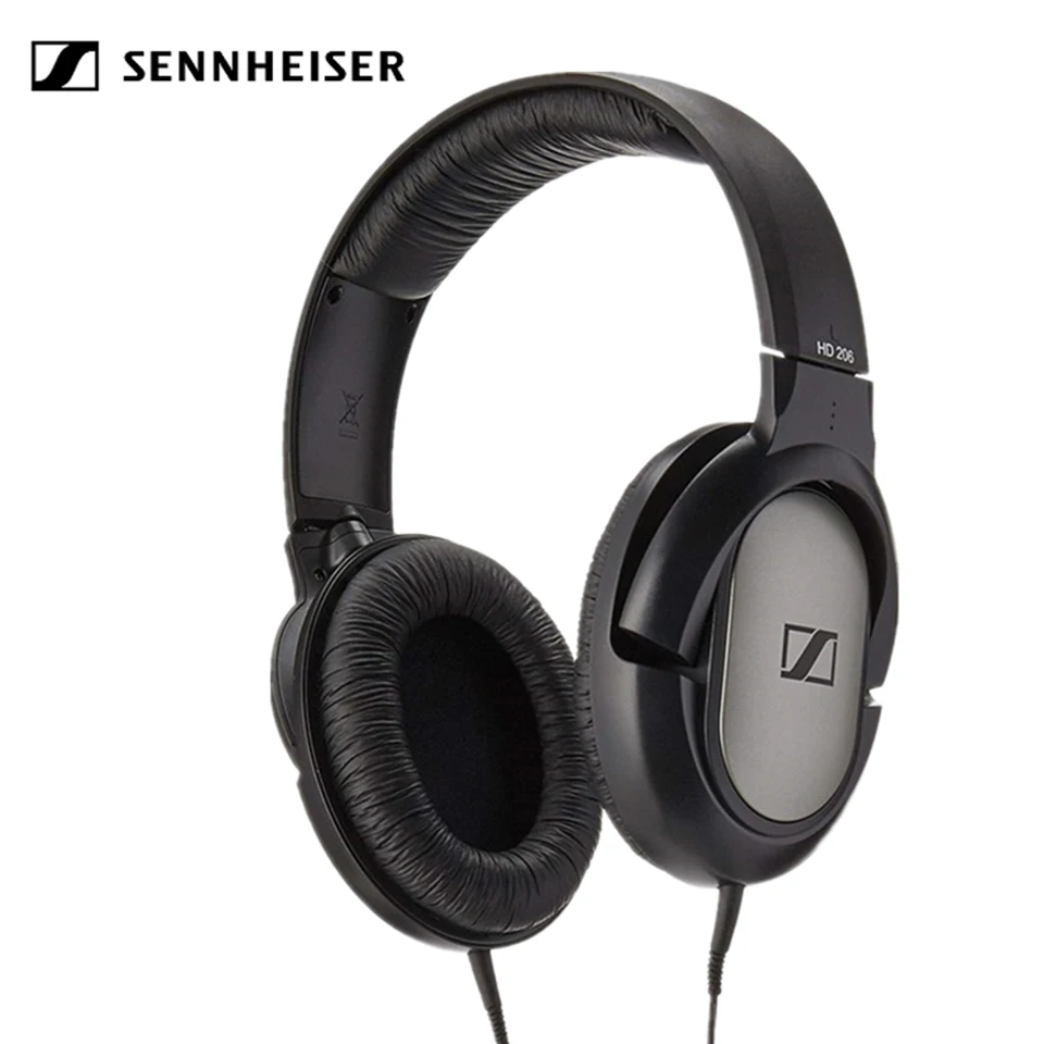 Проводные наушники Sennheiser HD206 3,5 мм, шумоизоляционные наушники, Спортивная игровая гарнитура, стерео наушники с глубоким басом для iPhone/samsung PC