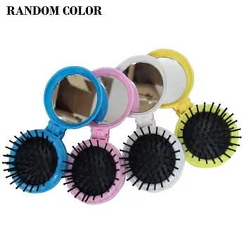 

Hot 1pc Anti-static Magic Detangler Hair Curl Straight Massage Comb Brush Styling Tools Airbag Massage Folding Comb With Mirror