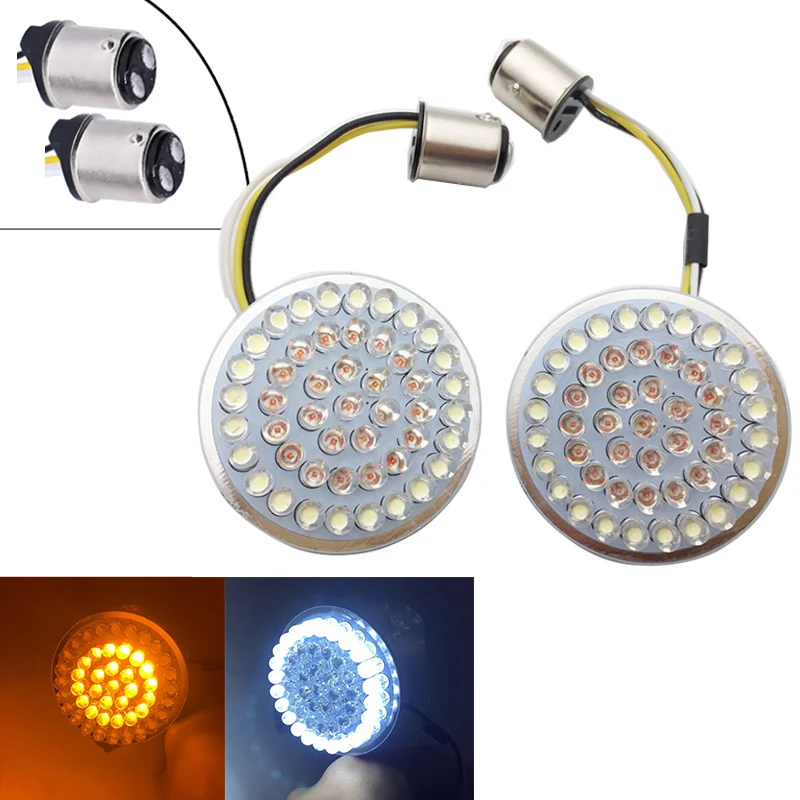 

Motorcycle 2 inch Bullet Style 1157 1156 LED Turn Signal Light Inserts Rear LED Turn Signal Light For Softail Dyna Sportster Tri