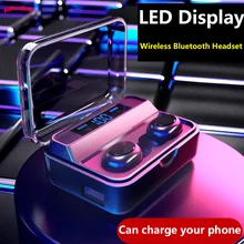 S590 TWS Bluetooth 5,0 спортивные наушники 9D стерео наушники сенсорное управление СВЕТОДИОДНЫЙ цифровой дисплей Беспроводные наушники с зарядным устройством