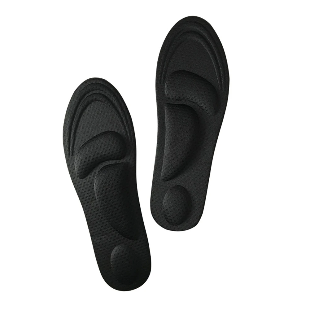 black 4D ортопедические стельки из флока с эффектом памяти, ортопедические стельки для обуви, ортопедические подушки - Цвет: black