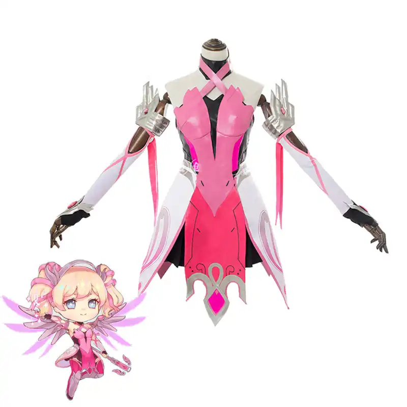 新 Overwatch アンジェラ Ziegler 慈悲スキンピンクコスプレ衣装衣装ハロウィーンの衣装クリスマス衣装ウィッグ ゲーム コスチューム Aliexpress