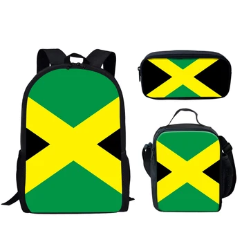 

Jackherelook Jamaica Flag Pattern School Bags for Boys Kids 3pcs/Set Child Shoulder Bags Book Shoulder Bag Primary Student New