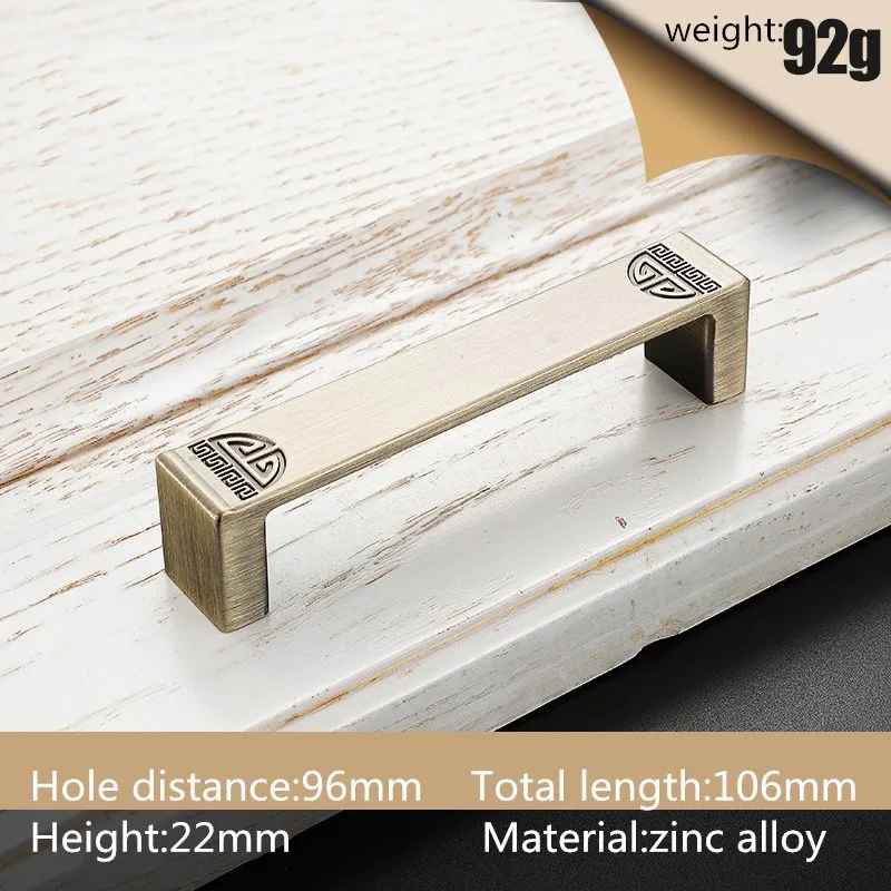 Bronze 96mm KK& FING 96/128 мм отверстие расстояние мебельные ручки дверца кухонного шкафа Ручка ящика мебель в китайском стиле фурнитура для гардероба - Цвет: Bronze 96mm