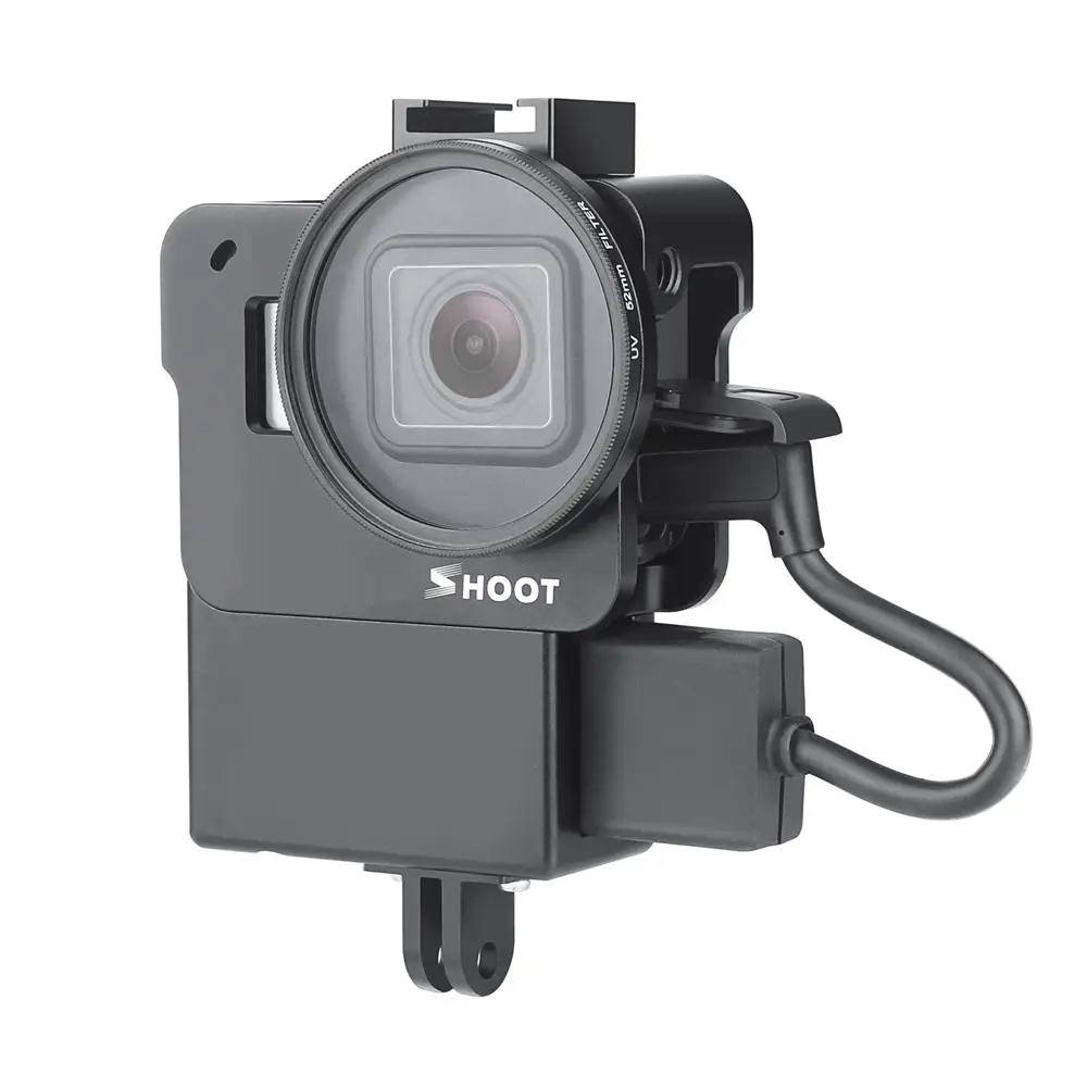 Чехол для микрофона для GoPro Hero 7 6 5 защитный Vlogging Cage Vlog Cage корпус Корпус рамка чехол Холодный башмак R25
