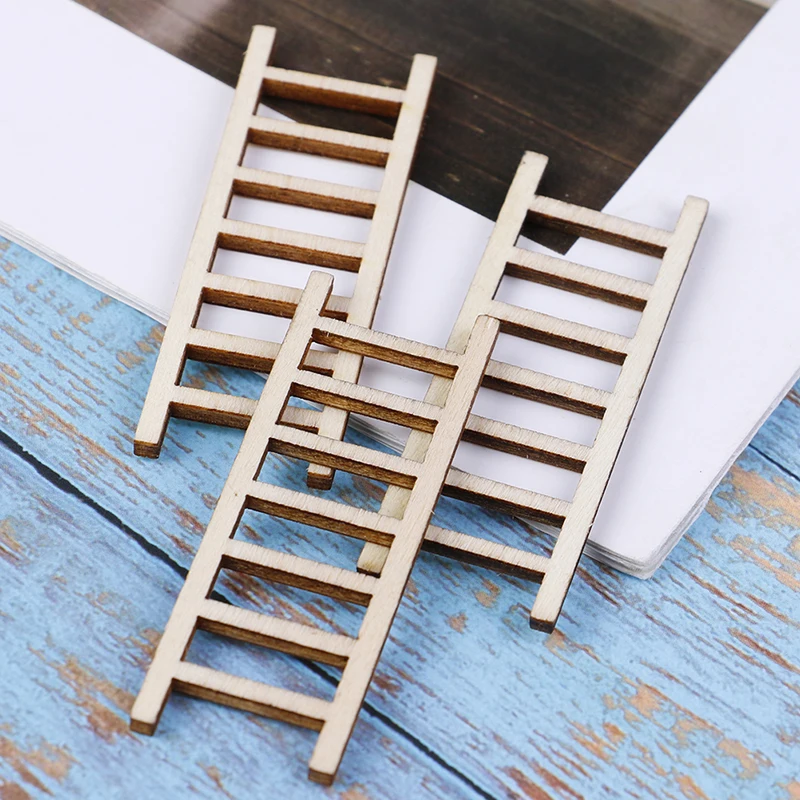3 шт. DIY орнамент садовый декор мини деревянные лестницы фигурки миниатюрный