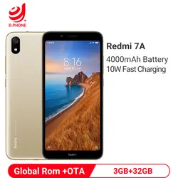 Xiaomi Redmi 7A 3 ГБ ОЗУ 32 Гб ПЗУ мобильный телефон Snapdragon 439 Восьмиядерный аккумулятор 4000 мАч 13MP камера заднего вида