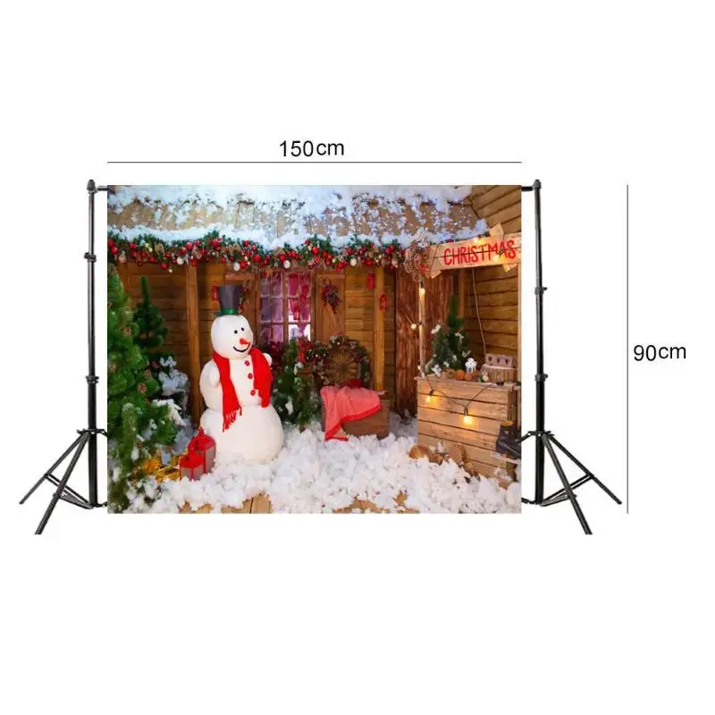 Christmas Background Cloth Snows Santa Claus Home Decor Photo Studio Fabric