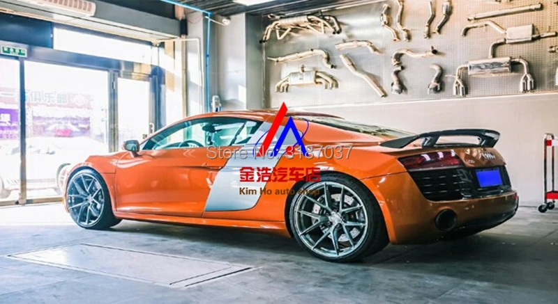 Для Audi R8 V8 V10 2008- карбоновое волокно задний спойлер на крыше крыло багажника губы крышка багажника автомобиля Стайлинг