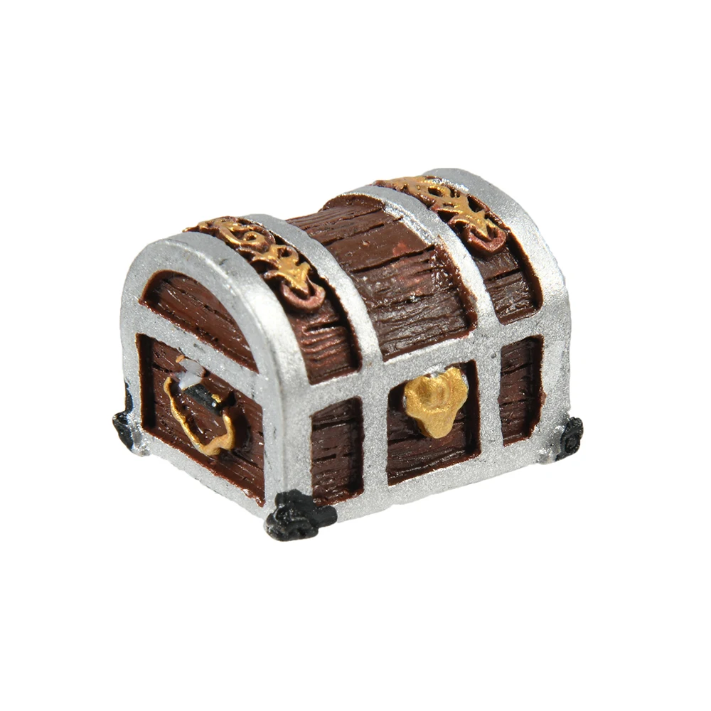 Treasure Chest Box Antique Creative Fish Tank Ornaments Landscape Pirate Gold Coins Resin Decorations Fish Tank Decorations Mini Landscape Ornaments Aquarium Ornaments