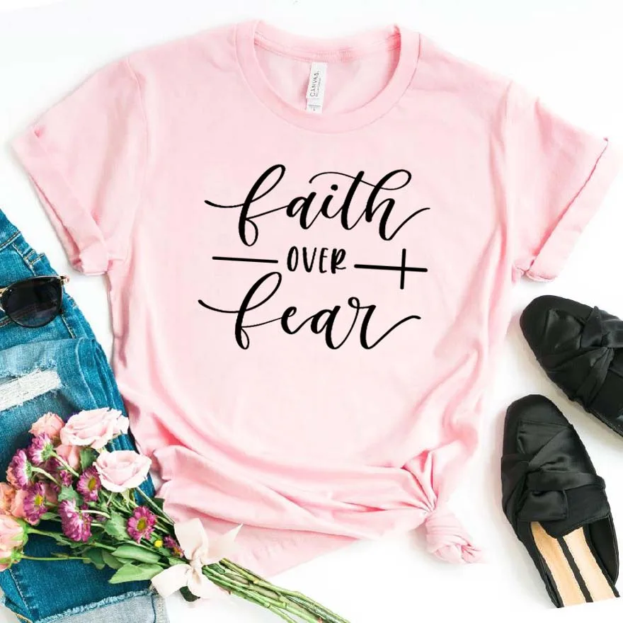Женская футболка с принтом «Вера над боем», хлопковая забавная футболка в стиле хипстера, подарок, женская футболка Yong girl, Прямая поставка, ZY-391 - Цвет: Розовый