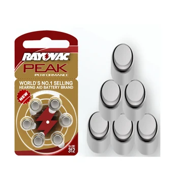

Hearing Aid Batteries 60 PCS/1 box RAYOVAC PEAK-A312/312/PR41 Zinc Air batterie 1.45V Size 312 Diameter 7.9mm Thickness 3.6mm