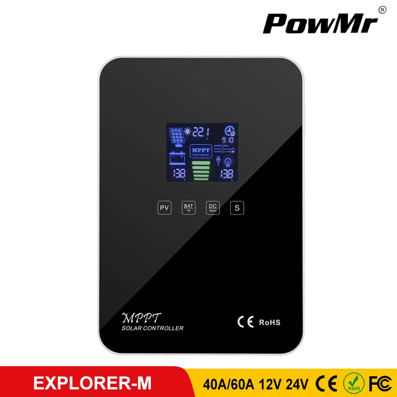Контроллер солнечной батареи Explorer M MPPT 40A 60A литий ионный аккумулятор 12 В/24 В макс.