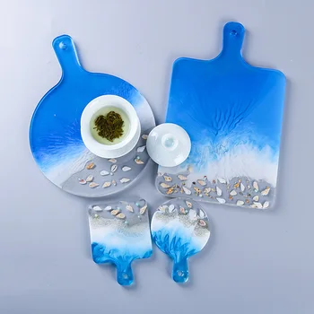 

DIY Handle Tray Silicone Mould Epoxy Resin Casting Molds Hand Making Craft Coaster Platter Accessories