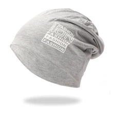 Шапка бини для мужчин и женщин с буквенным принтом, Вязаная хлопковая шапка, головной убор, уличная Осенняя зимняя одежда, аксессуары ZL07