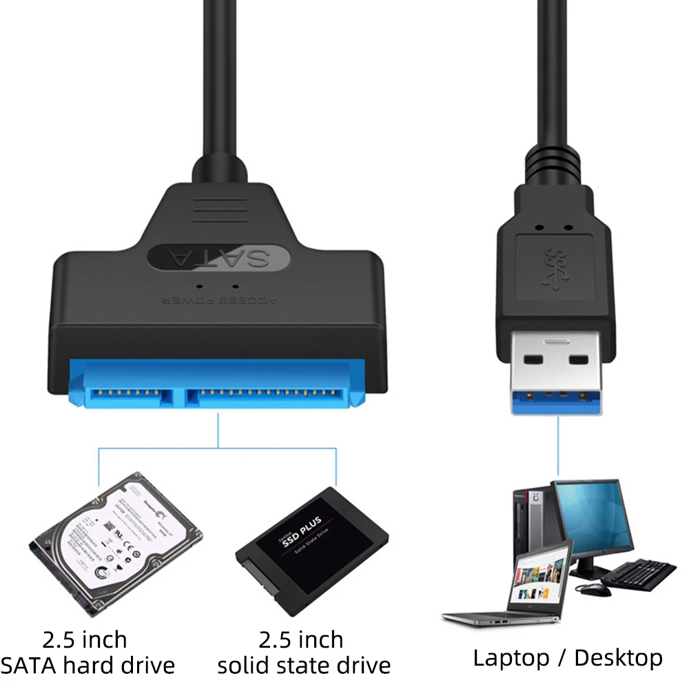 Кабель FONKEN USB SATA 3 для ПК ноутбука жесткого диска кабель с поддержкой 2 5 дюйма