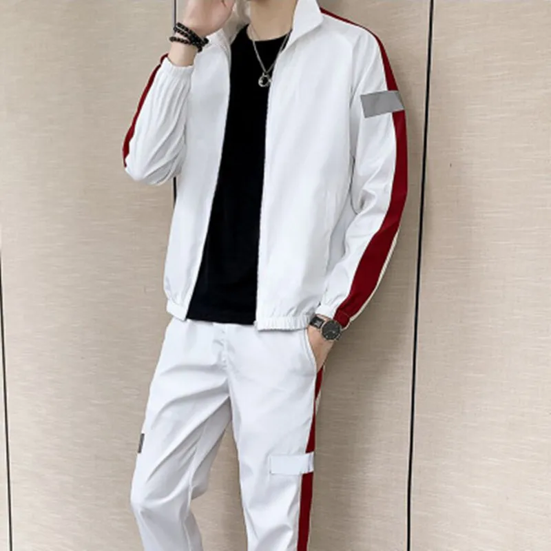 

2020 Men Spring Gym Suit Breathable Joggers Sweatsuit Male Tracksuit Warm Running Sport Set Training Men's Sportswear Sets