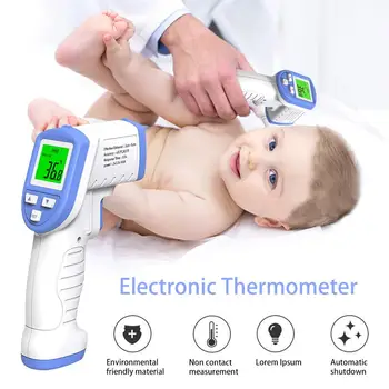 

Electronic Thermometer Non-contact Infrared Non-toxic Forehead Temperature Detector With LCD Backlight Display