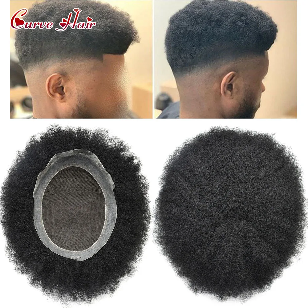 Afro Black Men Toupee Kinky Curly Wig French Lace African - AliExpress