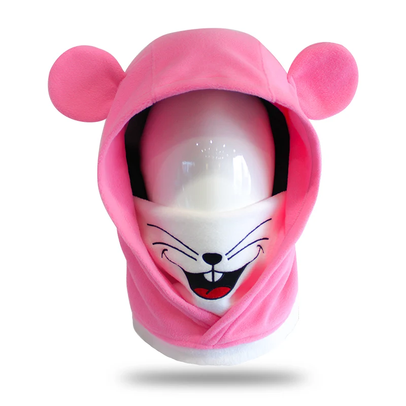 

SMN Pink Rabbit Full Face Mask Ski Bicycle Cap Warm Windproof Hood Men Women Winter Fleece Cap Skiing Equipment Free Shipping