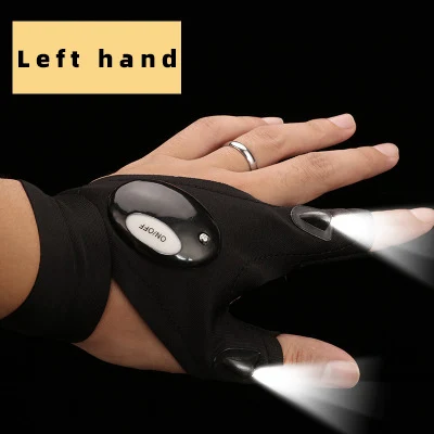 Left hand Ручные инструменты освещение водонепроницаемые перчатки со светодиодной подсветкой для ремонта набор инструментов C1510 c - Цвет: Left hand