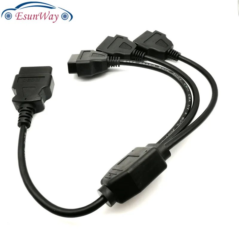 5 шт./лот! OBD 2 Удлинительный кабель, J1962M до 3 шт J1962F, сплиттер OBD2 кабель 1 до 3, OBD2 сплиттер Y кабель 50 см