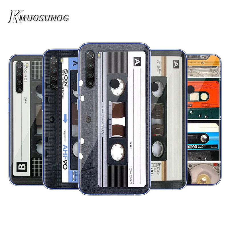 

Transparent Silicone Cover Vintage Magnetic tape Cassette For Xiaomi Redmi Note 9 9S Max 8T 8 7 6 5 Pro 5A 4X 4 Phone soft Case