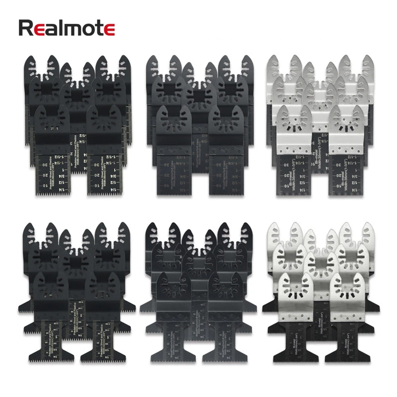 

Realmote 48pcs/set Oscillating Multitool Saw Blade Kit Multimaster Cutting Wood For Renovator Electrical Chipboard Tool