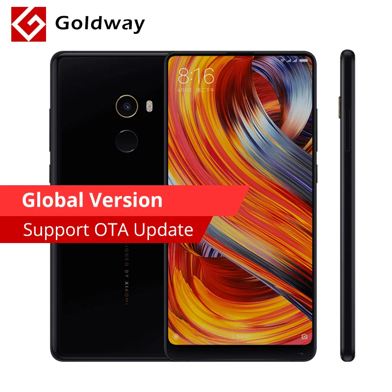 Original Xiaomi Mi Mix 2 Mix2 teléfono móvil 6 GB RAM 64 GB ROM Snapdragon 835 Octa Core 5,99 "FHD + Pantalla Completa pantalla cerámica cuerpo