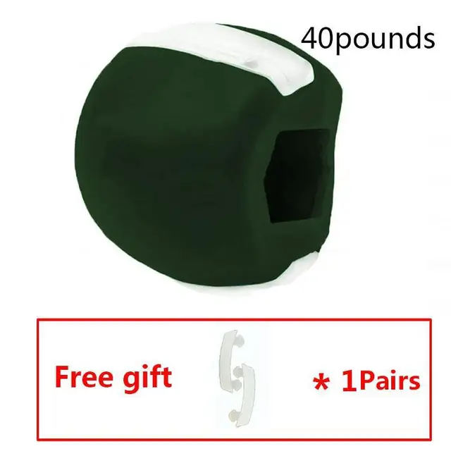 Fitness Face Masseter Men Women Facial Pop Go Mouth Jawline Jaw Muscle Exerciser Chew Ball Bite Breaker Training Body Skin Army Green   40lbs