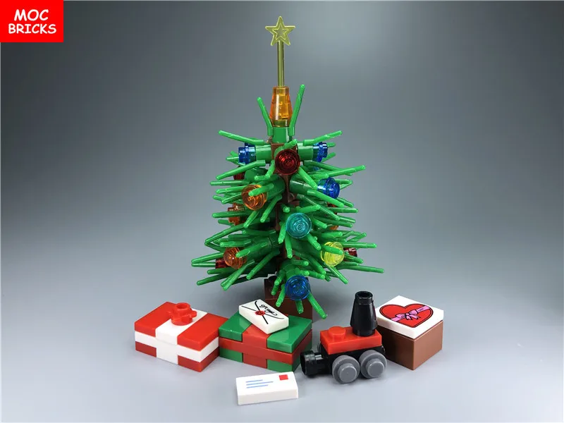 

MOC Bricks Plant DIY Custom Christmas Tree Gifts Presents Forest Educational Building Blocks Figure kids Dolls Toys for children