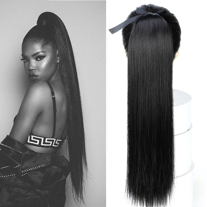Jinkaili 85cm 32 Super Long Straight Clip In Tail False Hair