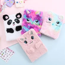 1 шт. милый блокнот для фотосъемки с вышивкой Красочные животные кошка панда плюшевые блокноты для девочек портативный дневник путешественника канцелярские принадлежности