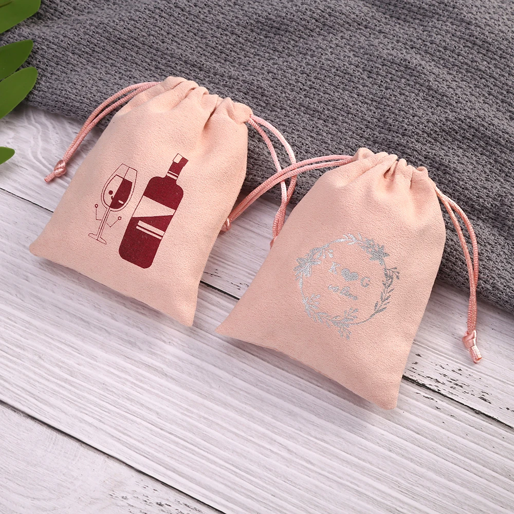 50Pcs/lot 5x7cm 7x9cm 8x10cm 9x12cm Baby Pink Velvet Bag Jewelry Packing Drawstring Pouches Gift Bags Can customized | Украшения и