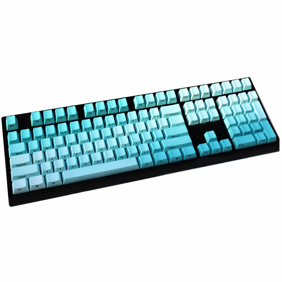 Ледяной Синий Цвет Градиент PBT Keycaps OEM Топ сторона печати двойной выстрел Fit Gateron