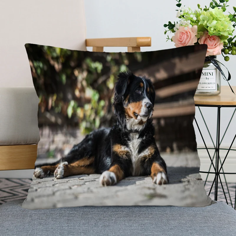 Хорошая подушка чехол современный домашний декоративный BerneseMountainDog Подушка Чехол 35x35 см, 40X40 см(один кристалла по бокам) для Гостиная наволочка - Цвет: 18