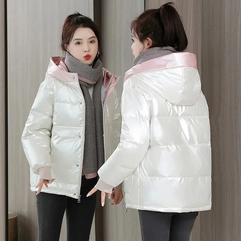 Winter Jacket Women 2021 New Glossy Down Cotton Coat Winter Warm Down Jacket Parkas Thick Warm Cotton-Padded Coat Outwear Female Winter Jacket Women 2021 New Glossy Down Cotton Coat Winter Warm Down Jacket Parkas Thick Warm Cotton-Padded Coat Outwear Female