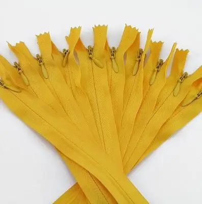 Deep Yellow 10 шт./пакет 65 см 70 см/80 см/100 см 150 см 200CMLong невидимых застежек-молний DIY нейлон катушки молнии для шитья одежды аксессуар - Цвет: Deep Yellow