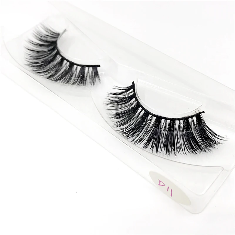 

100% 3D real mink hair lashes wholesale natural long individual thick fluffy soft false eyelashes makeup dramatic eyelashes D11