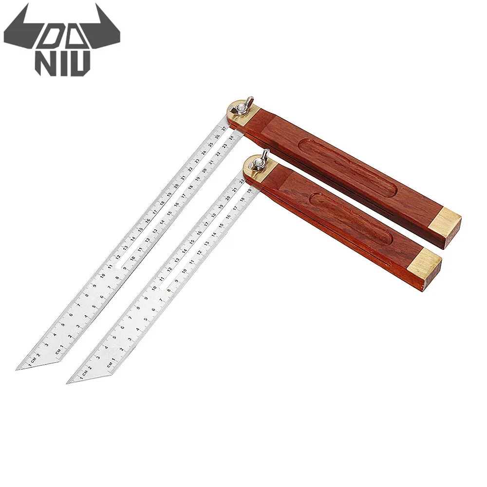 Скользящая угловая линейка DANIU 0 22/0 27 см T скошенная ручка из твердой древесины