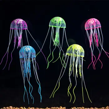 

6pcs Mix size colors artificielle Jellyfish Vivid Silicone Fish Tank decoration Aquarium decoration ornement